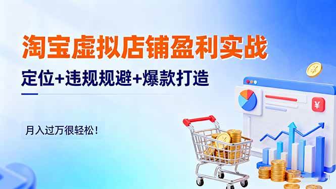 （16387期）淘宝虚拟店铺盈利实战：定位+违规规避+爆款打造，月入过万很轻松！-寒山客