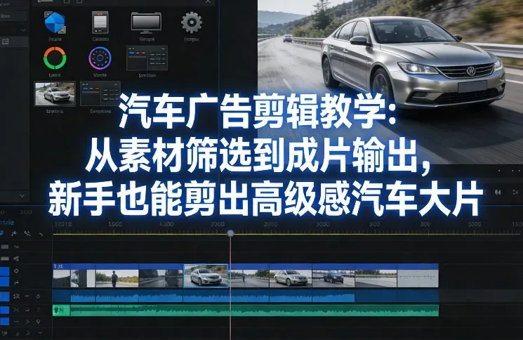 汽车广告剪辑教学：从素材筛选到成片输出，新手也能剪出高级感汽车大片-寒山客