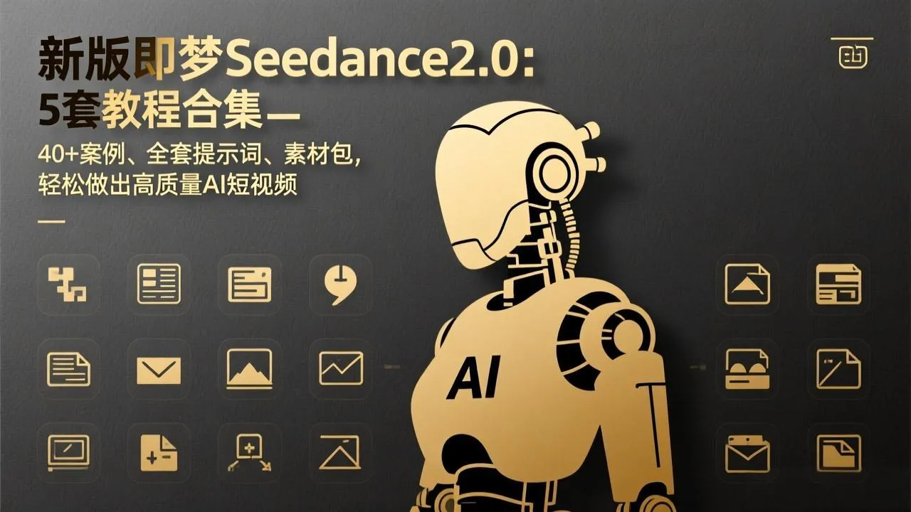 新版即梦Seedance2.0：5套教程合集，40+案例、全套提示词、素材包，轻松做出高质量AI短视频-寒山客