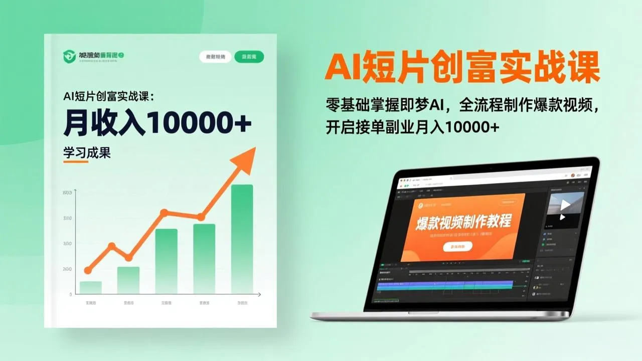 AI短片创富实战课：零基础掌握即梦AI，全流程制作爆款视频，开启接单副业月入10000+(更新-寒山客