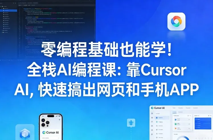 零编程基础也能学！全栈AI编程课：靠Cursor AI，快速搞出网页和手机APP-寒山客