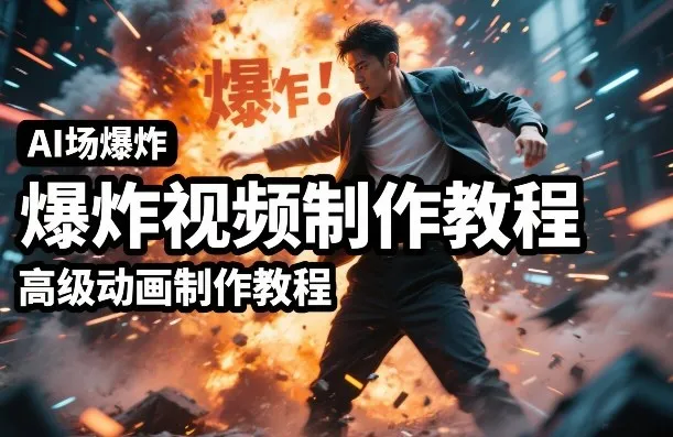 AI场景爆炸视频制作教程，利用人物实拍视频制作出高级的动画特效-寒山客