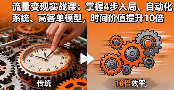 （16197期）流量变现实战课：掌握4步入局、自动化系统、高客单模型，时间价值提升10倍-寒山客