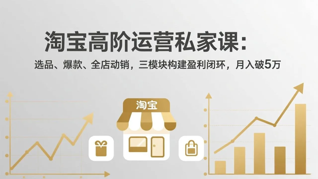 淘宝高阶运营私家课：选品、爆款、全店动销，三模块构建盈利闭环，月入破5万(更新26年2月-寒山客