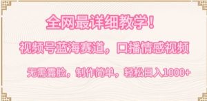 全网最详细教学，视频号蓝海赛道，口播情感视频，无需露脸，制作简单，轻松实现日入1000+-寒山客