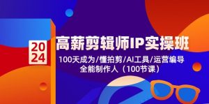 (10783期)高薪-剪辑师IP实操班-第2期,100天成为懂拍剪/AI工具/运营编导/全能制作人-寒山客