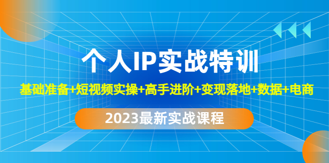 2023个人IP实战特训：基础准备+短视频实操+高手进阶+变现落地+数据+电商-寒山客