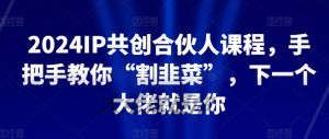 2024IP共创合伙人课程,手把手教你“割韭菜”,下一个大佬就是你-寒山客
