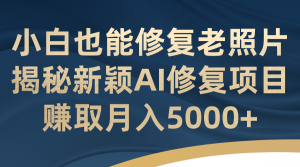 小白也能修复老照片！揭秘新颖AI修复项目，赚取月入5000+-寒山客