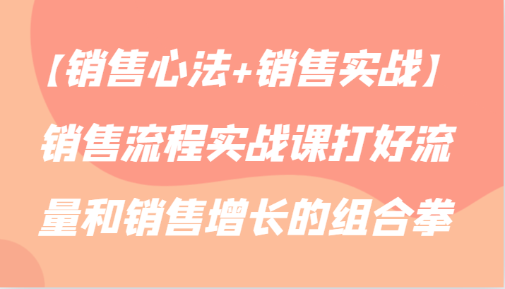 【销售心法+销售实战】销售流程实战课打好流量和销售增长的组合拳-寒山客