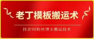 老丁模板搬运术:抖音90万粉丝博主搬运技术-寒山客