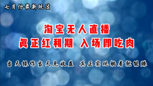 七月份淘宝无人直播最新玩法,入场即吃肉,真正实现躺着也能赚钱-寒山客