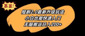 (9375期)短剧2.0最新升级玩法,小白也能快速入门,无脑搬运日入200+-寒山客