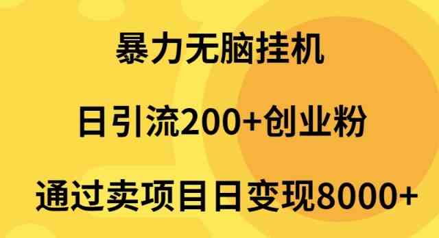 （9788期）暴力无脑挂机日引流200+创业粉通过卖项目日变现2000+-寒山客