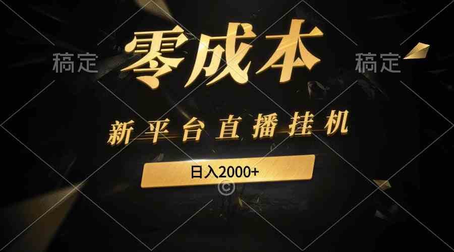 （9841期）新平台直播挂机最新玩法，0成本，不违规，日入2000+-寒衣客