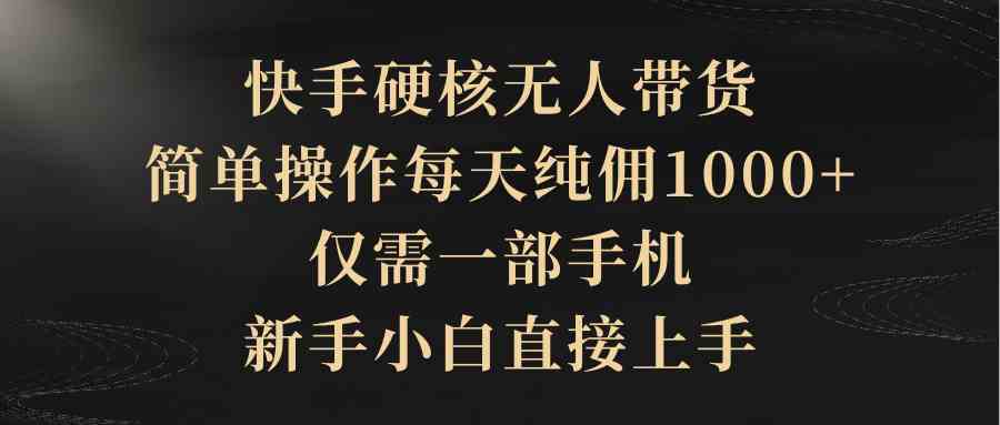 （9861期）快手硬核无人带货，简单操作每天纯佣1000+,仅需一部手机，新手小白直接上手-寒山客