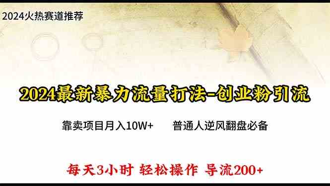 （10151期）2024年最新暴力流量打法，每日导入300+，靠卖项目月入10W+-寒山客