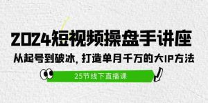 (9970期)2024短视频操盘手讲座:从起号到破冰,打造单月千万的大IP方法(25节)-寒山客