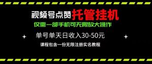 （10644期）视频号点赞托管挂机，单号单天利润30~50，一部手机无限放大（附带无限…-寒山客