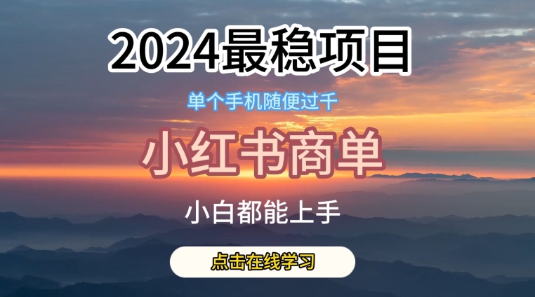 2024最稳蓝海项目，小红书商单项目，没有之一-寒山客