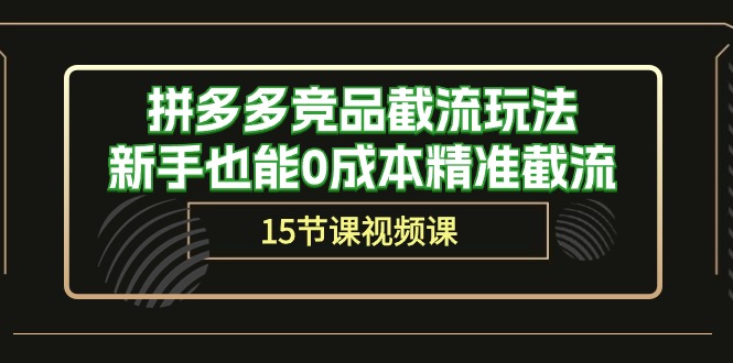 （10301期）拼多多竞品截流玩法，新手也能0成本精准截流（15节课）-寒山客