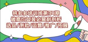 拼多多培训班第34期：做高价女装必盈利剖析选品/测款/运营/推广/拓展-寒山客