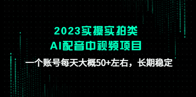 2023实操实拍类AI配音中视频项目，一个账号每天大概50+左右，长期稳定-寒山客