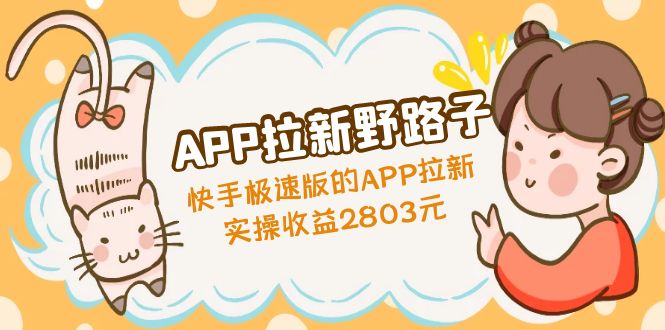 APP拉新野路子：快手极速版的APP拉新赚，实操收益2803元-寒山客