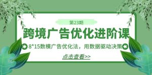 跨境广告·优化进阶课·第23期,8*15数模广告优化法,用数据驱动决策-寒山客