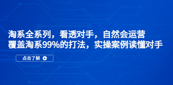 淘系全系列,看透对手,自然会运营,覆盖淘系99%·打法,实操案例读懂对手插图 淘系全系列,看透对手,自然会运营,覆盖淘系99%·打法,实操案例读懂对手插图