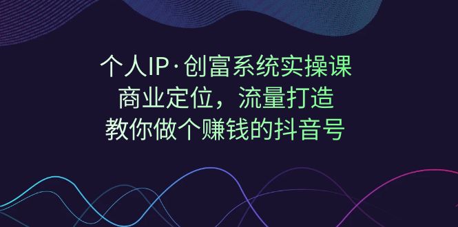 个人IP·创富系统实操课：商业定位，流量打造，教你做个赚钱的抖音号-寒山客