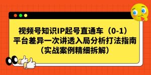视频号-知识IP起号直通车(0-1)平台差异一次讲透入局分析打法指南-寒山客