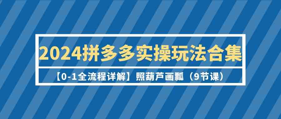 （9559期）2024拼多多实操玩法合集【0-1全流程详解】照葫芦画瓢（9节课）-寒山客