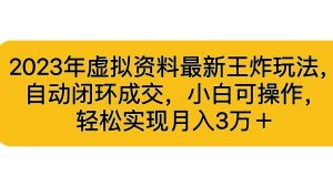 2023年虚拟资料最新王炸玩法，自动闭环成交，小白可操作，轻松实现月入3…-寒山客