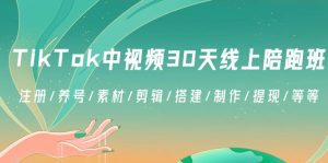 TikTok中视频-30天线上陪跑班:注册/养号/素材/剪辑/搭建/制作/提现/等等-寒山客