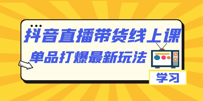 抖音·直播带货线上课，单品打爆最新玩法（12节课）-寒山客