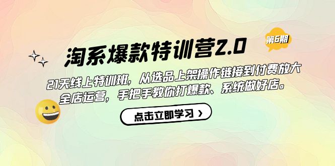 淘系爆款特训营2.0【第六期】从选品上架到付费放大 全店运营 打爆款 做好店-寒衣客