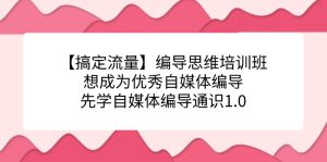 【搞定流量】编导思维培训班,想成为优秀自媒体编导先学自媒体编导通识1.0-寒山客