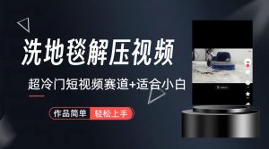 超冷门抖音短视频赛道-清洗地毯解压视频-简单无脑怼作品(教程+素材)-寒山客