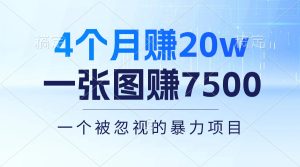 （10765期）4个月赚20万！一张图赚7500！多种变现方式，一个被忽视的暴力项目-寒山客