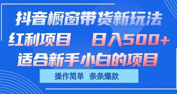 抖音橱窗带货新玩法，单日收益几张，操作简单，条条爆款-寒山客