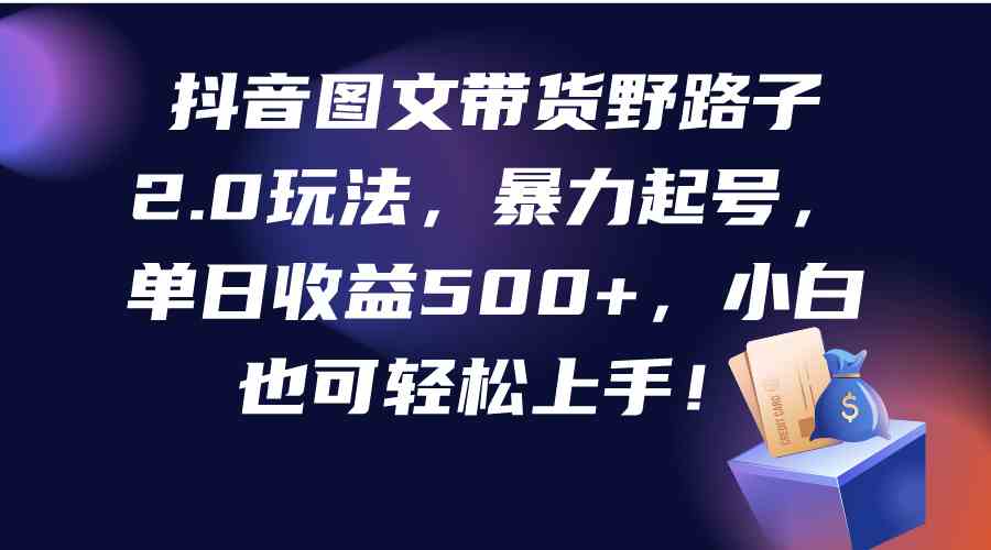 （9790期）抖音图文带货野路子2.0玩法，暴力起号，单日收益500+，小白也可轻松上手！-寒山客