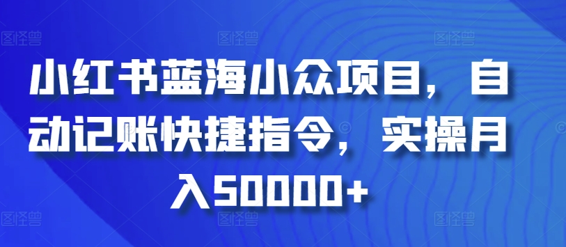 小红书蓝海小众项目，自动记账快捷指令，实操月入50000+-寒衣客