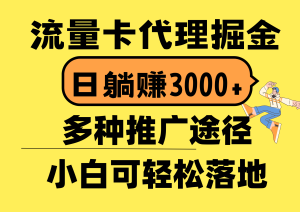 (10771期)流量卡代理掘金,日躺赚3000+,首码平台变现更暴力,多种推广途径,新…-寒山客