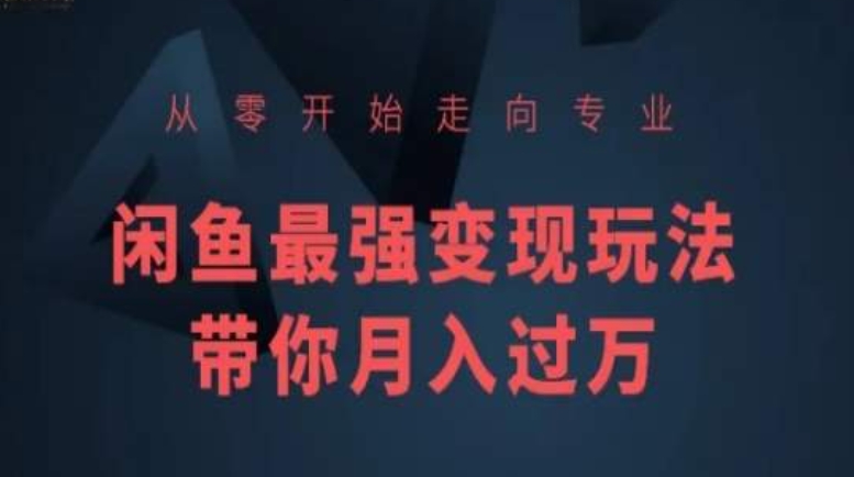 从零开始走向专业，闲鱼最强变现玩法带你月入过万-寒衣客