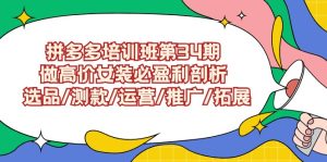 拼多多培训班第34期:做高价女装必盈利剖析 选品/测款/运营/推广/拓展-寒山客