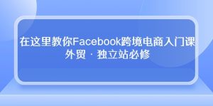在这里教你Facebook跨境电商入门课,外贸·独立站必修(19节课)-寒山客