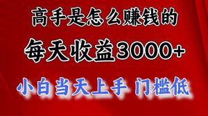 高手是怎么赚钱的，一天收益3000+，闷声发财项目，不是一般人能看懂的-寒山客