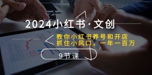 (10440期)2024小红书·文创:教你小红书养号和开店、抓住小风口 一年一百万 (9节课)-寒山客