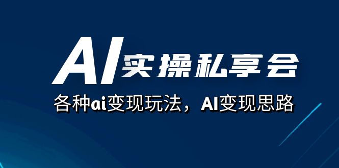 AI实操私享会，各种ai变现玩法，AI变现思路（67节课）-寒山客